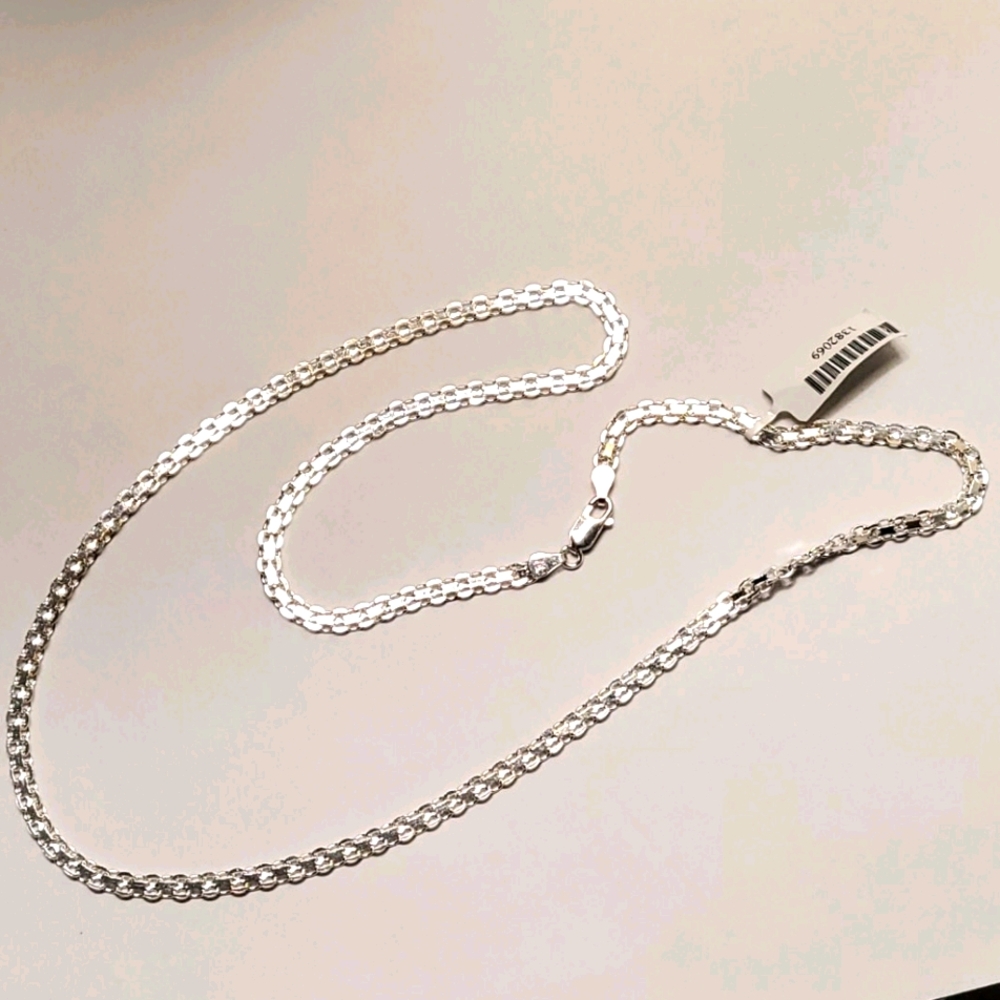 Italian sterling silver Bismark chain 24 inch